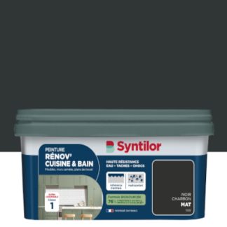 Peinture Rénov'Cuisine & Bain Noir charbon mat SYNTILOR 2L